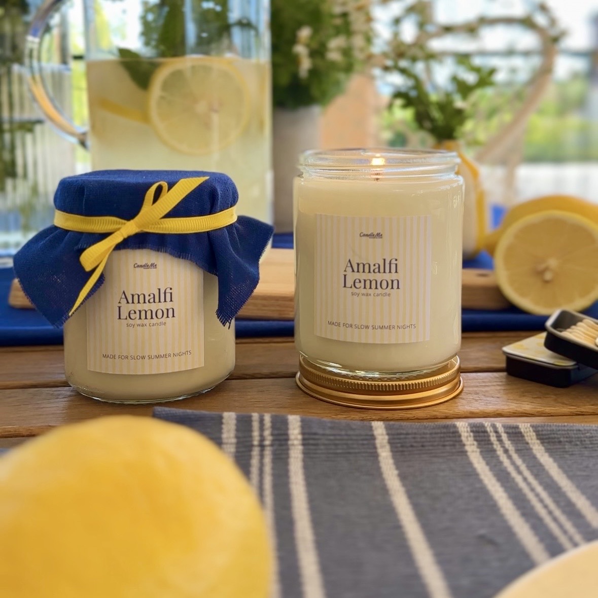 Amalfi Lemon Σετ Κερί Σόγιας & Σπίρτα - Image 4