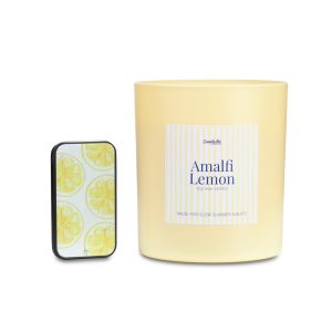 Amalfi Lemon Σετ Κίτρινο Κερί Σόγιας & Σπίρτα